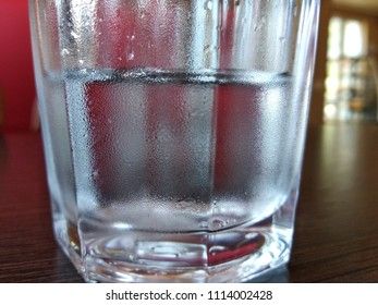 cold water in a misted glass