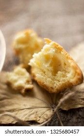 Sweet cupcakes on old wooden background. Macro.