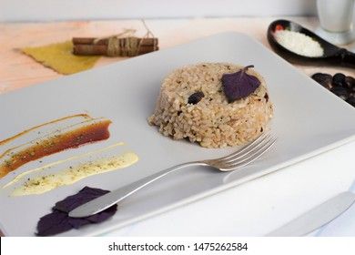 Congri dish of Cuban national cuisine. Congri, Rice with beans, a typical dish of Cuban food. Simple but delicious dish of rice with fried beans and Congri, typical Cuban dish