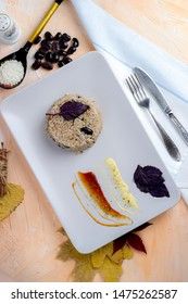 Congri dish of Cuban national cuisine. Top view